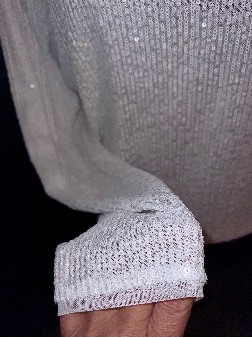 LOFT NWT - White Sequin Boatneck Knit Top